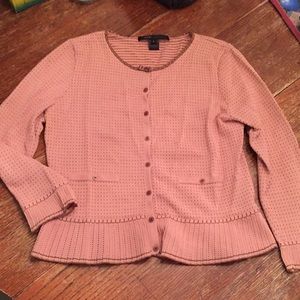 Marc Jacobs peplum pink dotted sweater Sz. L